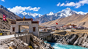 Himalayan border landscape near Tibet