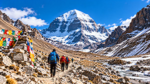 Sacred Mount Kailash with dramatic Himalayan peaks