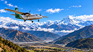 Aircraft flying over the Himalayas