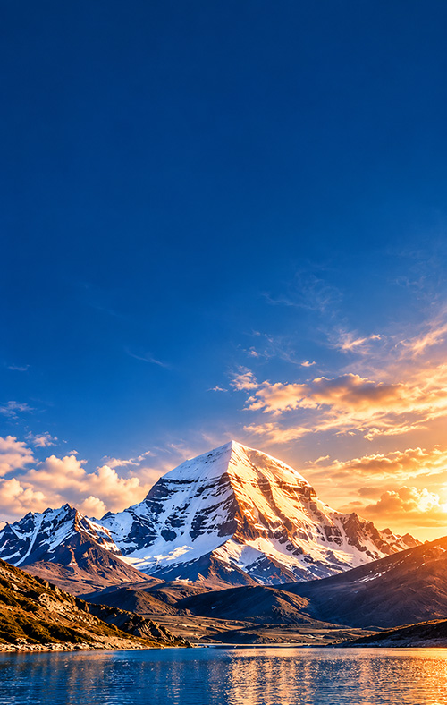 Sunset over the sacred Himalayan mountains