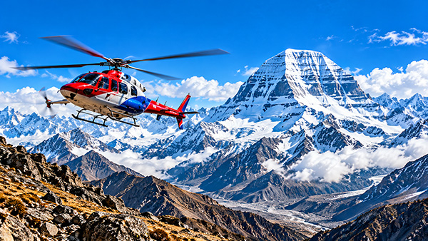 Kailash Mansarovar Helicopter Yatra with Himalayan mountain views